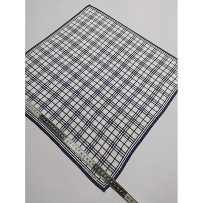Pre-owned Burberry Silk Handkerchief In White