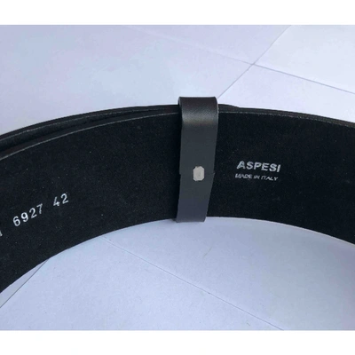 Pre-owned Aspesi Leather Belt In Black