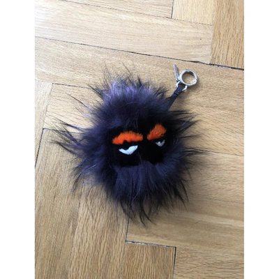 Pre-owned Fendi Bag Bug Black Fox Bag Charms