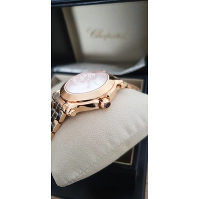Pre-owned Chopard Happy Sport Gold Pink Gold Watch