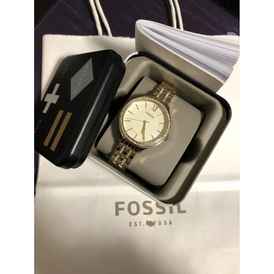 Pre-owned Fossil Gold Steel Watch
