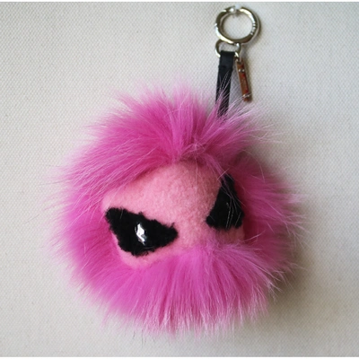 Pre-owned Fendi Bag Bug Pink Fox Bag Charms