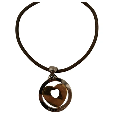Pre-owned Bulgari Tondo Brown Gold And Steel Necklace