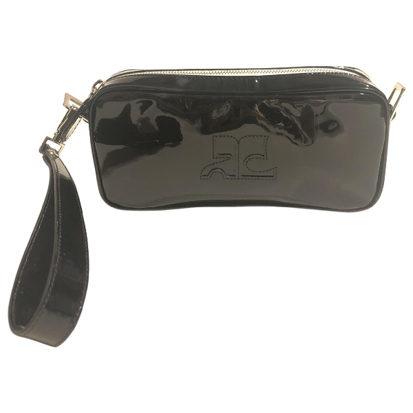 black patent leather purse