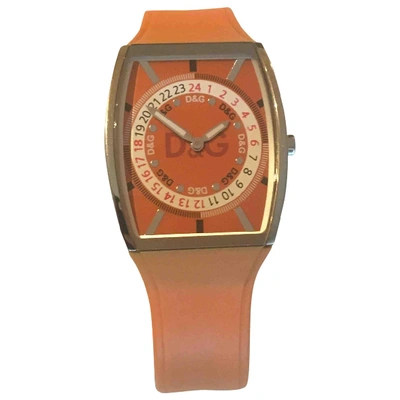Pre-owned Dolce & Gabbana Orange Steel Watch