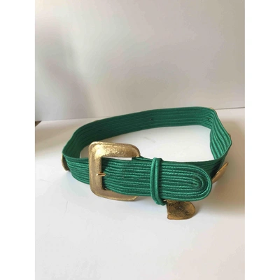 Pre-owned Saint Laurent Green Cotton Belt