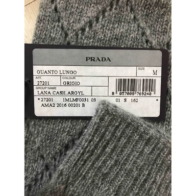 Pre-owned Prada Grey Wool Gloves
