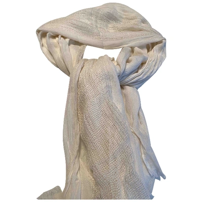 Pre-owned Maje White Cotton Scarf