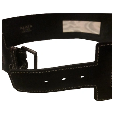 Pre-owned Alaïa Black Leather Belt