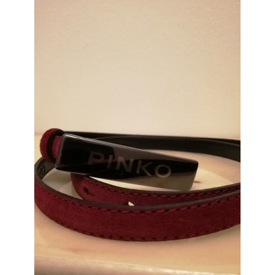 Pre-owned Pinko Burgundy Leather Belt