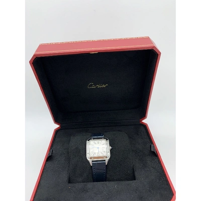 Pre-owned Cartier Santos Dumont  Silver Steel Watch