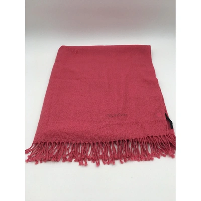 Pre-owned Roberto Cavalli Pink Wool Scarf