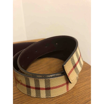 Pre-owned Burberry Leather Belt In Beige