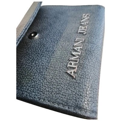 Pre-owned Armani Jeans Grey Leather Wallet