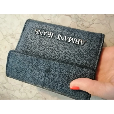 Pre-owned Armani Jeans Grey Leather Wallet