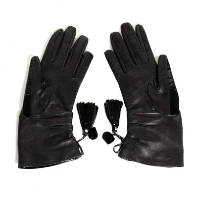 Pre-owned Delvaux Black Leather Gloves