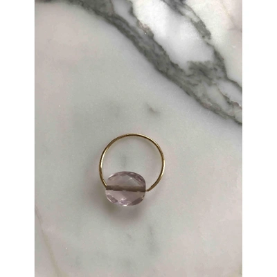 Pre-owned Morganne Bello Pink Yellow Gold Ring