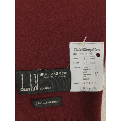 Pre-owned Alfred Dunhill Cashmere Scarf In Burgundy