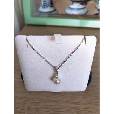 Pre-owned Mikimoto Silver Pearl Necklace