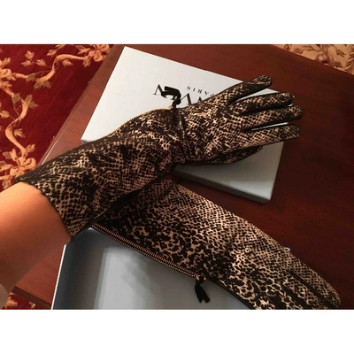 Pre-owned Lanvin Leather Long Gloves In Other