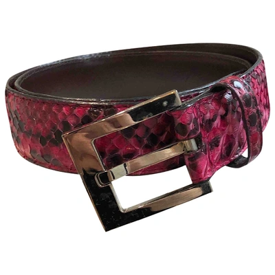 Pre-owned Dolce & Gabbana Pink Python Belt