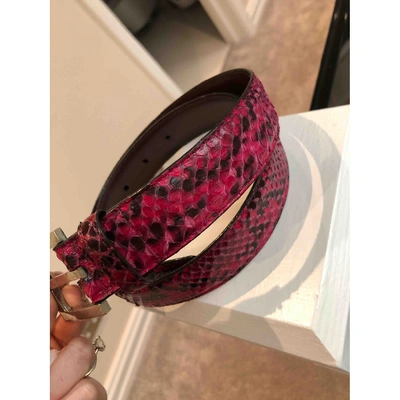 Pre-owned Dolce & Gabbana Pink Python Belt
