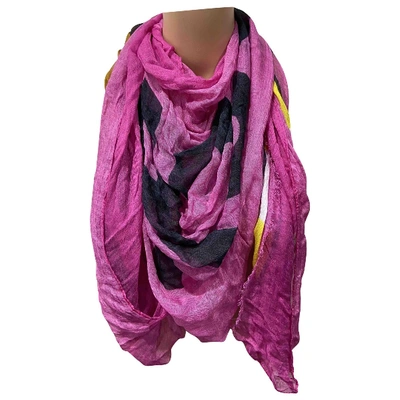 Pre-owned Moschino Wool Stole In Pink
