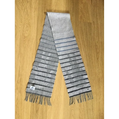 Pre-owned Lacoste Wool Scarf In Grey