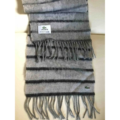 Pre-owned Lacoste Wool Scarf In Grey