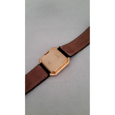 Pre-owned Cartier Ceinture Black Yellow Gold Watch
