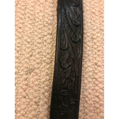Pre-owned Ralph Lauren Leather Belt In Black
