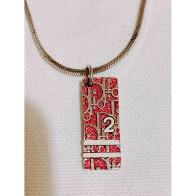 Pre-owned Dior Oblique Necklace In Red