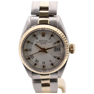 Pre-owned Rolex Lady Oyster Perpetual 26mm Watch In White