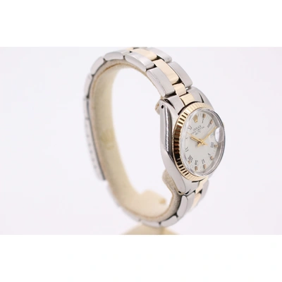 Pre-owned Rolex Lady Oyster Perpetual 26mm Watch In White