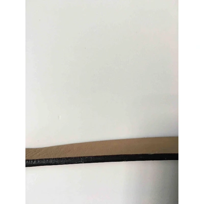 Pre-owned Gucci Leather Belt In Beige