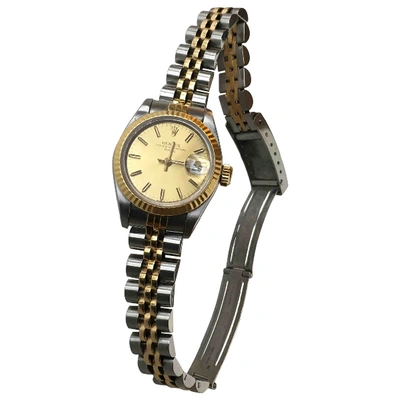 Pre-owned Rolex Lady Oyster Perpetual 26mm Gold Gold And Steel Watch
