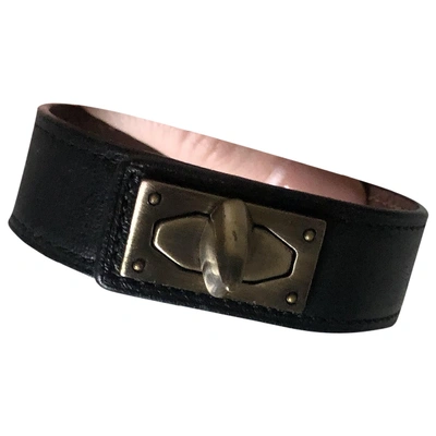 Pre-owned Givenchy Shark Leather Bracelet In Black