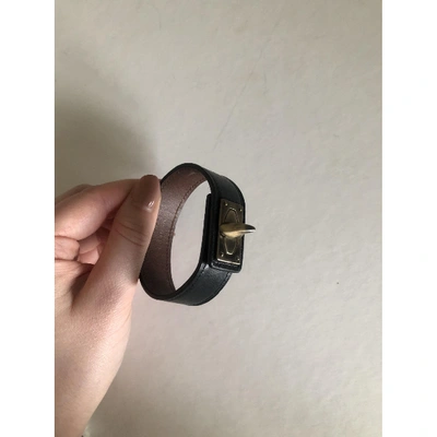 Pre-owned Givenchy Shark Leather Bracelet In Black