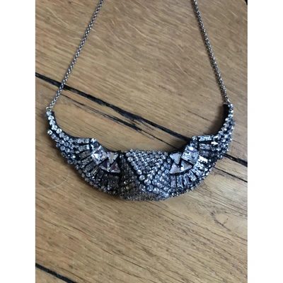 Pre-owned Shourouk Silver Crystal Necklace