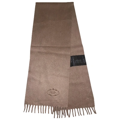 Pre-owned Prada Cashmere Scarf In Beige