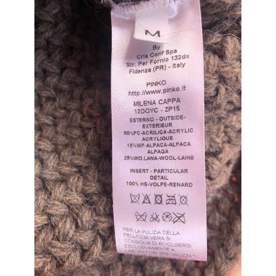 Pre-owned Pinko Grey Rabbit Scarf