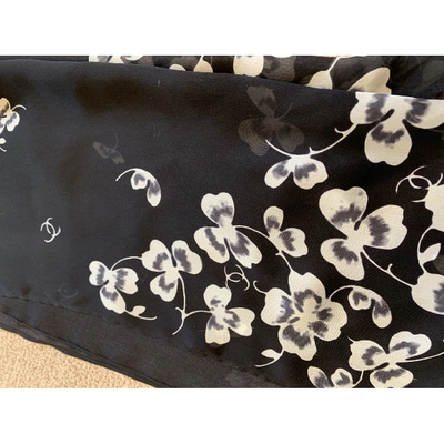 Pre-owned Chanel Black Silk Silk Handkerchief