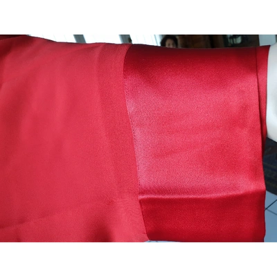 Pre-owned Guy Laroche Silk Stole In Red