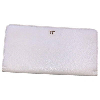 Pre-owned Tom Ford Leather Wallet In White