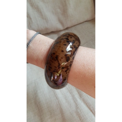 Pre-owned Coccinelle Brown Plastic Bracelet