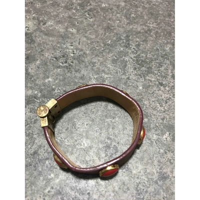 Pre-owned Juicy Couture Leather Bracelet In Burgundy
