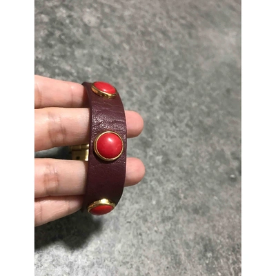 Pre-owned Juicy Couture Leather Bracelet In Burgundy