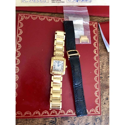 Pre-owned Cartier Tank Française Yellow Gold Watch