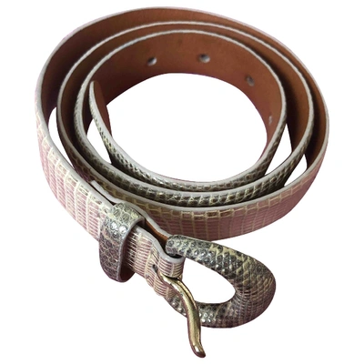 Pre-owned Ralph Lauren Metallic Lizard Belt