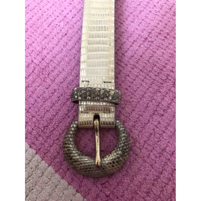 Pre-owned Ralph Lauren Metallic Lizard Belt